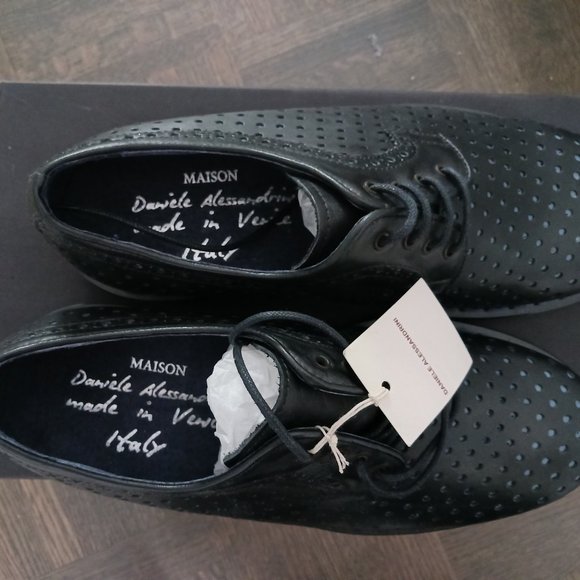 Nwt daniele alessandrini leather shoes made in italy size 40 - Picture 2 of 2